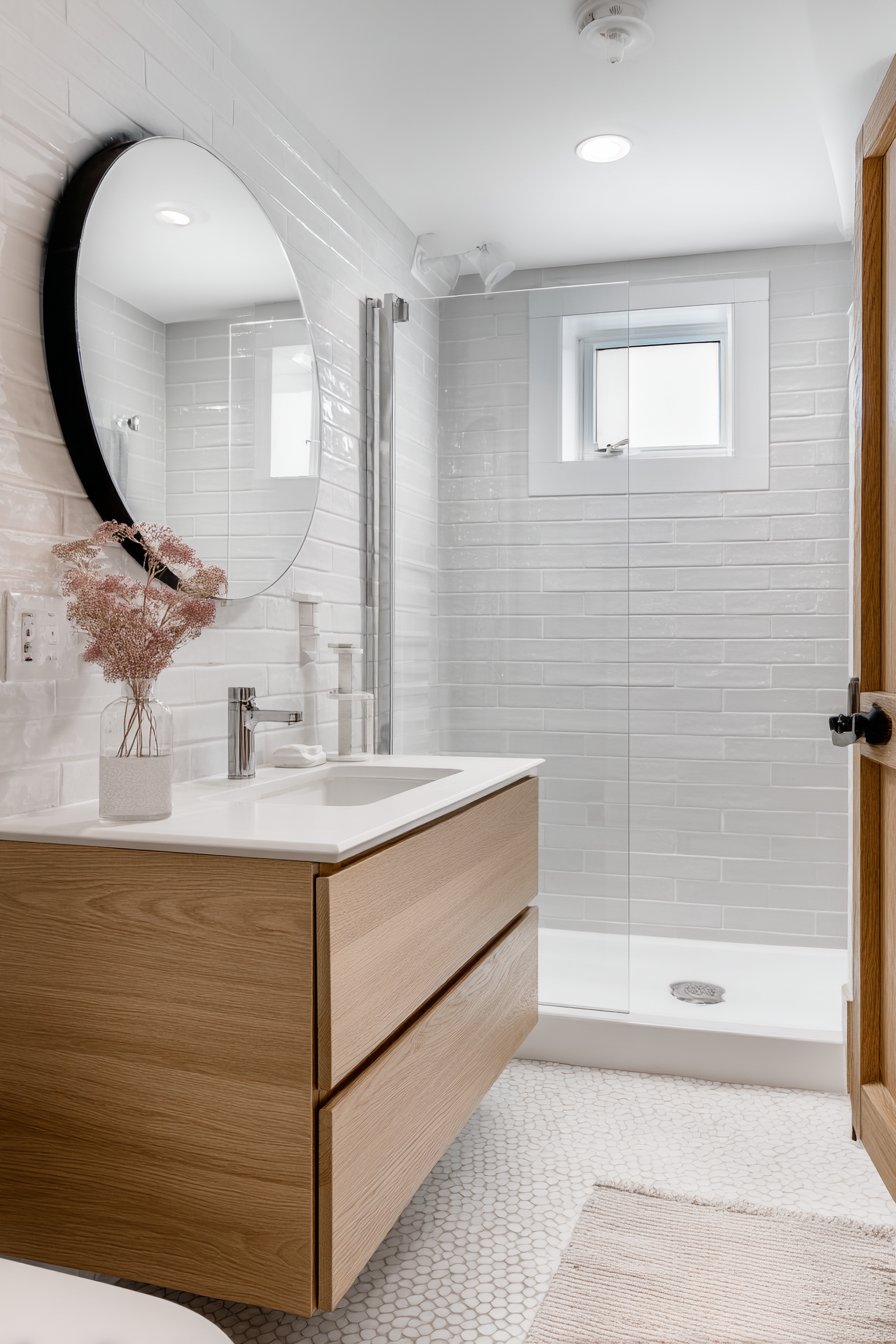 Corner Shower Sanctuary with Frameless Glass