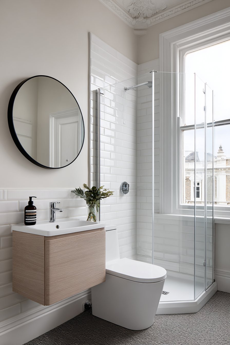 Corner Shower Sanctuary with Frameless Glass