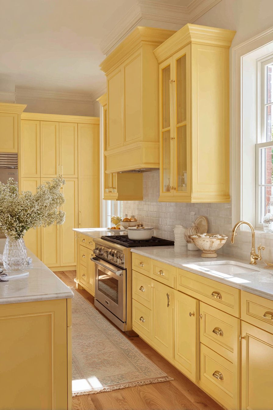 Bright Modern Kitchen with Butter Yellow Cabinets