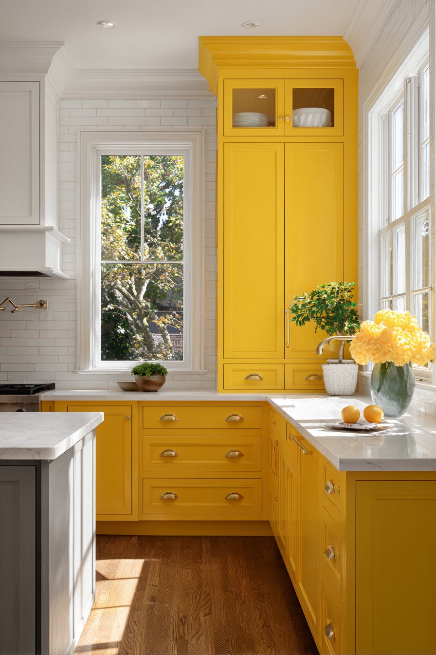 Bright Modern Kitchen with Butter Yellow Cabinets