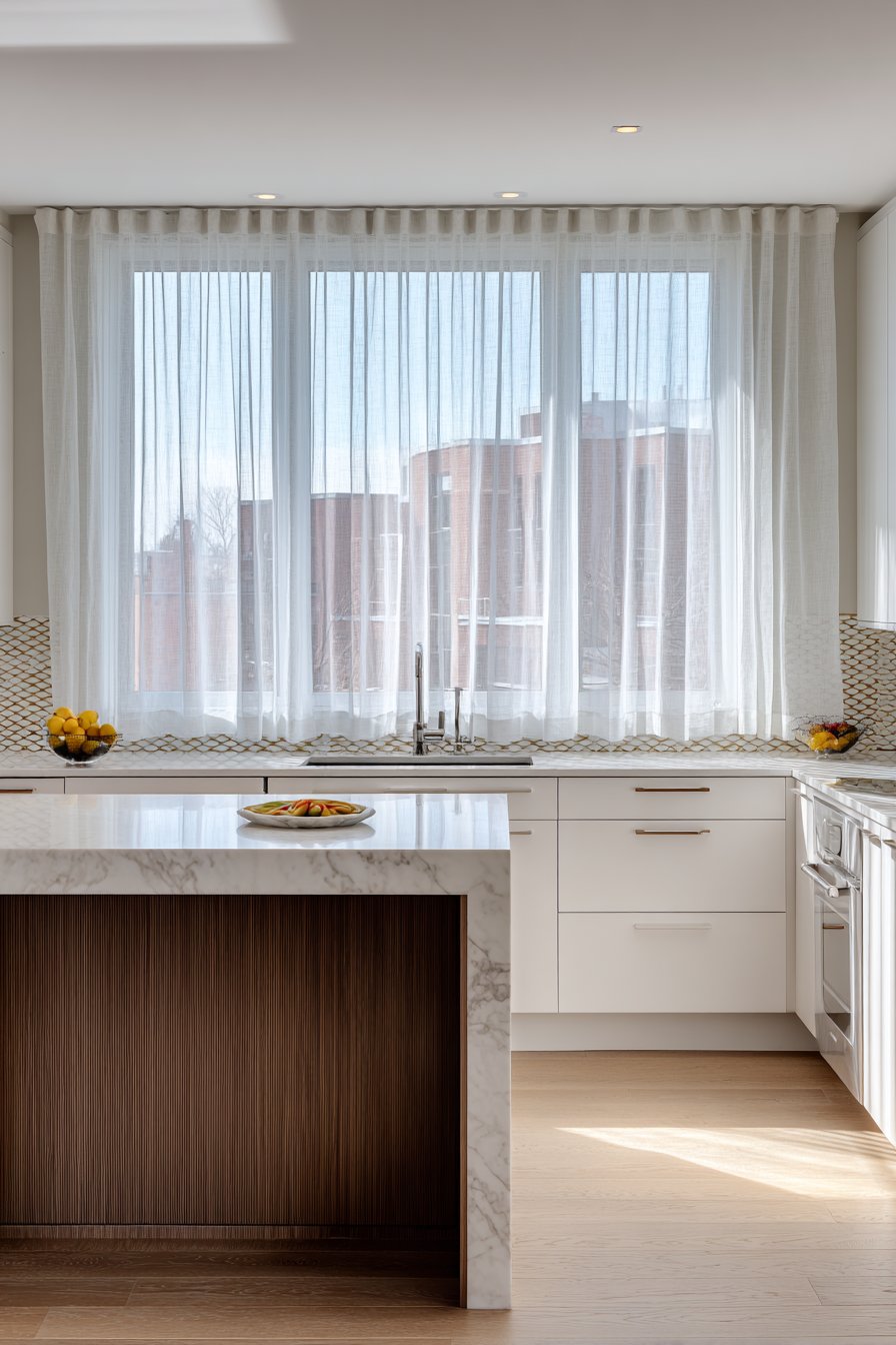 Modern Elegance with Sheer White Linen