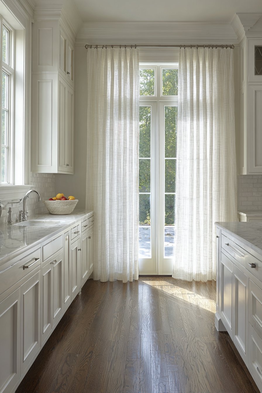 Modern Elegance with Sheer White Linen