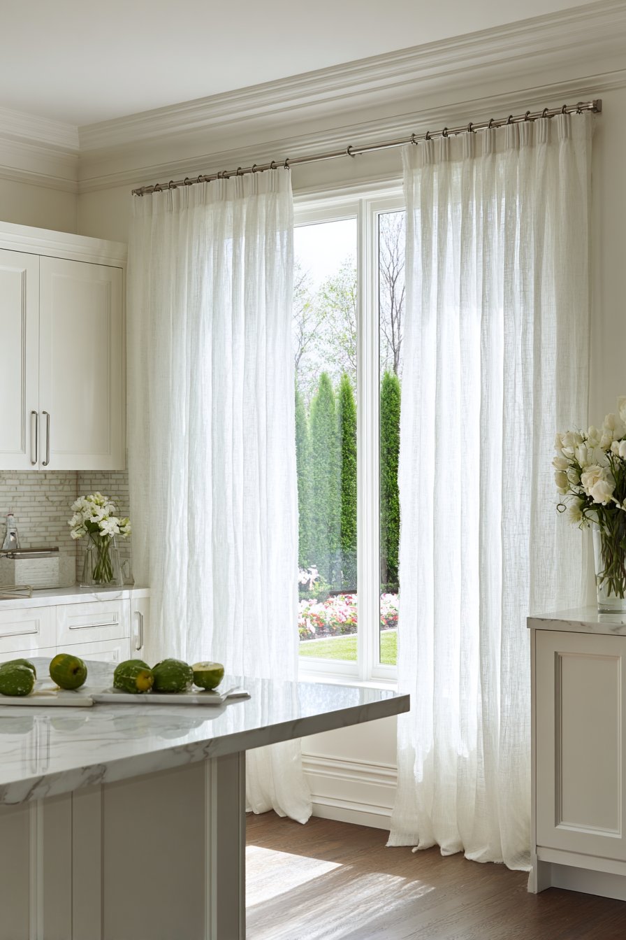 Modern Elegance with Sheer White Linen