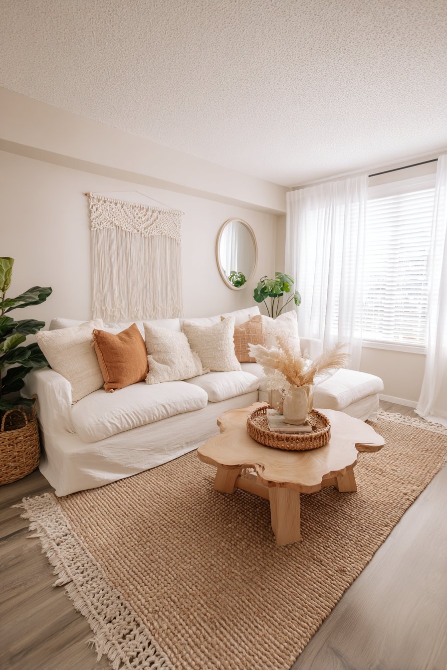 Cream Linen Comfort with Eclectic Textured Accents