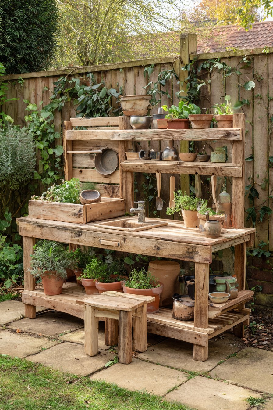 Charming Reclaimed Wood Garden Kitchen