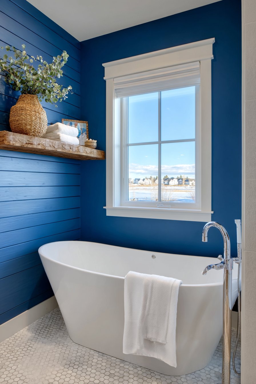 Coastal Serenity with Navy Shiplap