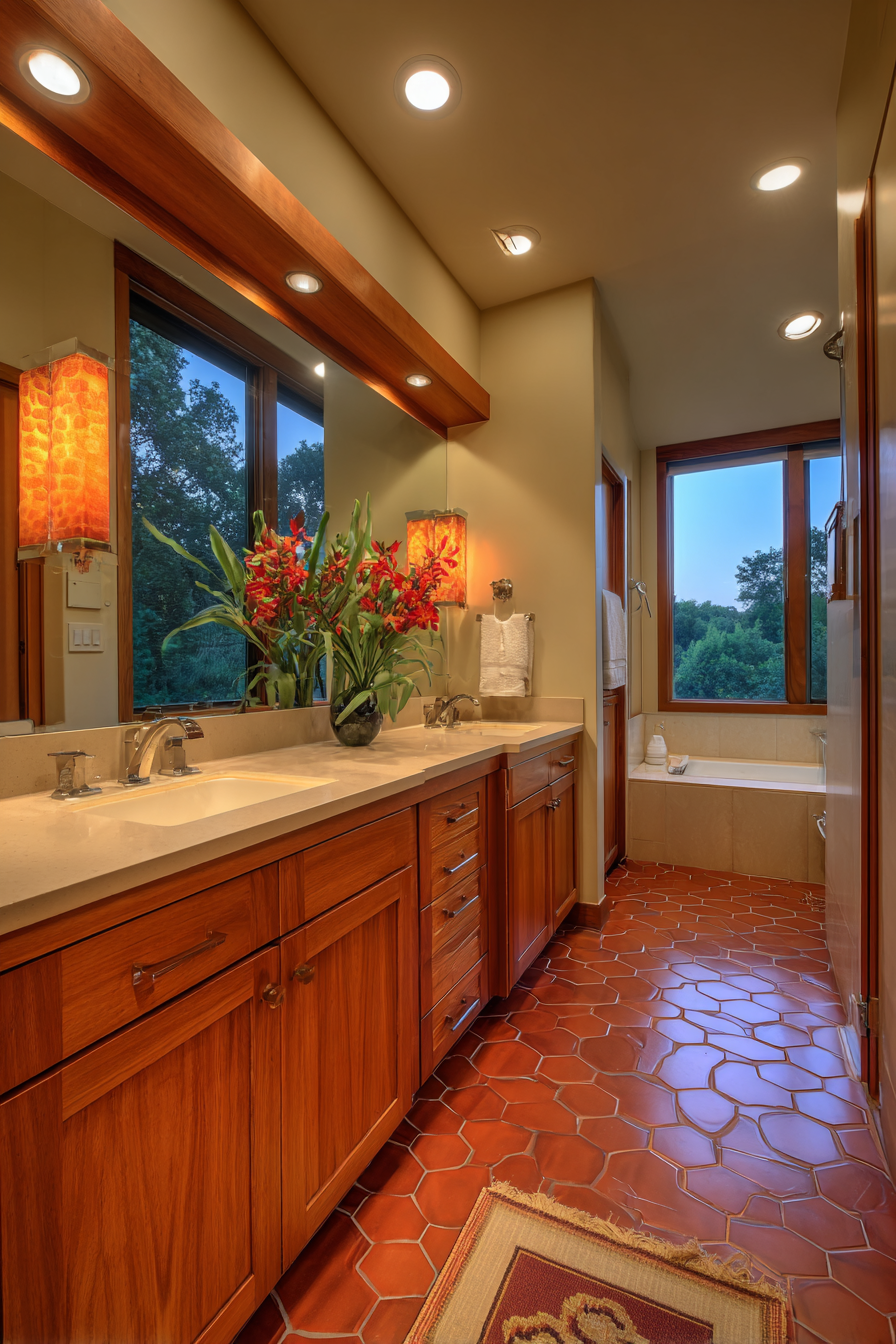 Honey-Toned Oak Sanctuary with Terracotta Accents