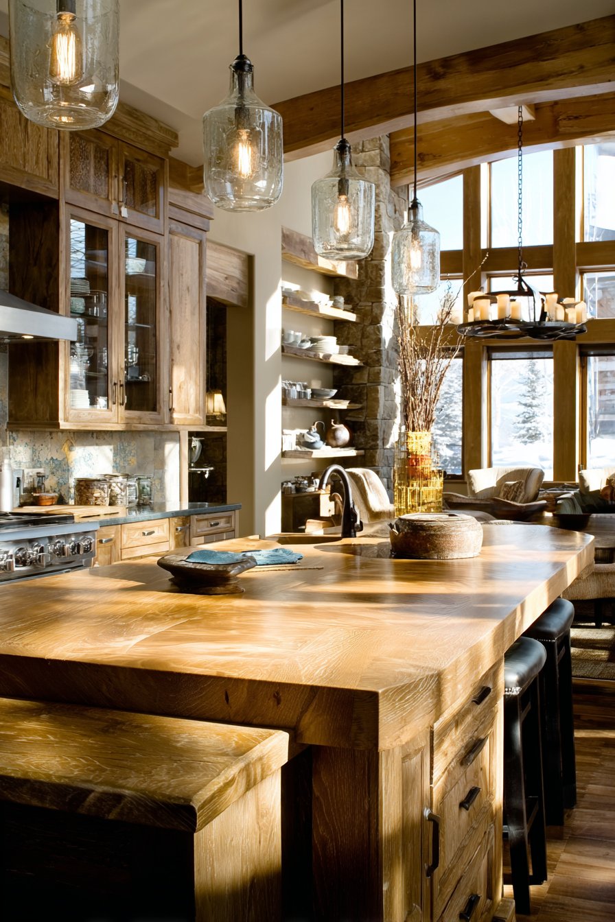 Natural Oak Kitchen with Warm Honey Tones