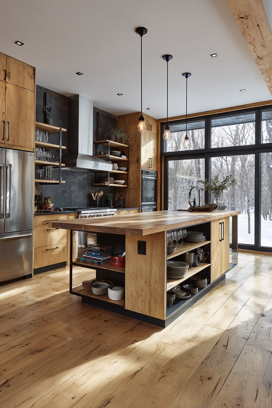 Natural Oak Kitchen with Warm Honey Tones