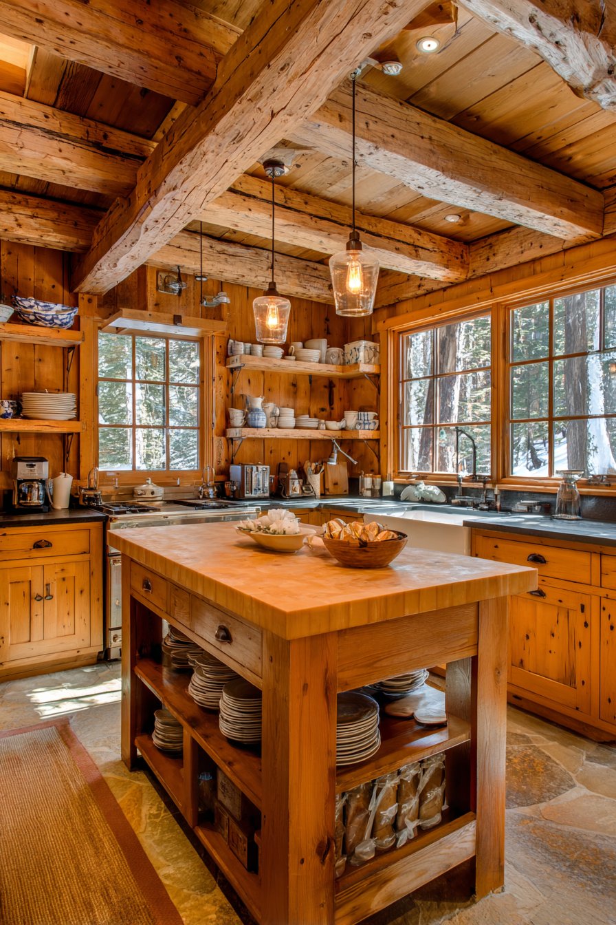 Natural Oak Kitchen with Warm Honey Tones