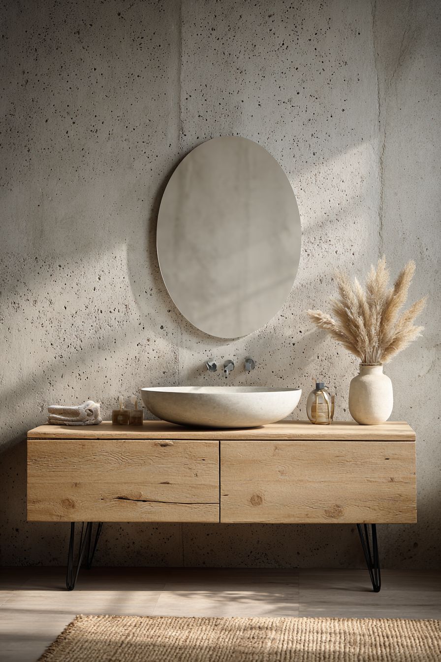 Balanced Neutrals with Terrazzo Accent Wall