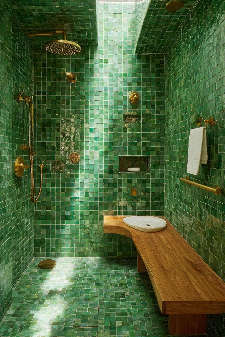 Bold Emerald Zellige Statement