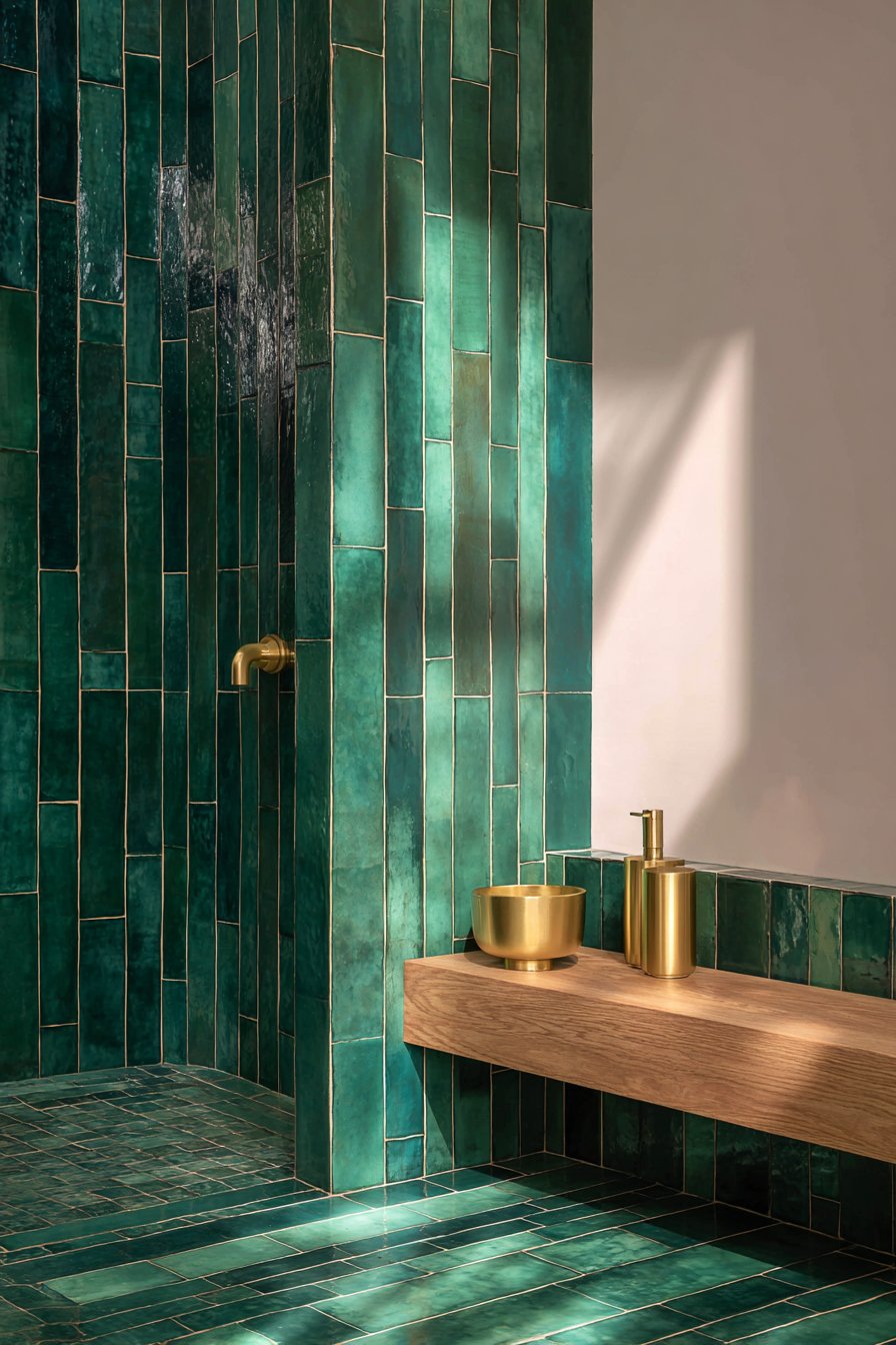 Bold Emerald Zellige Statement