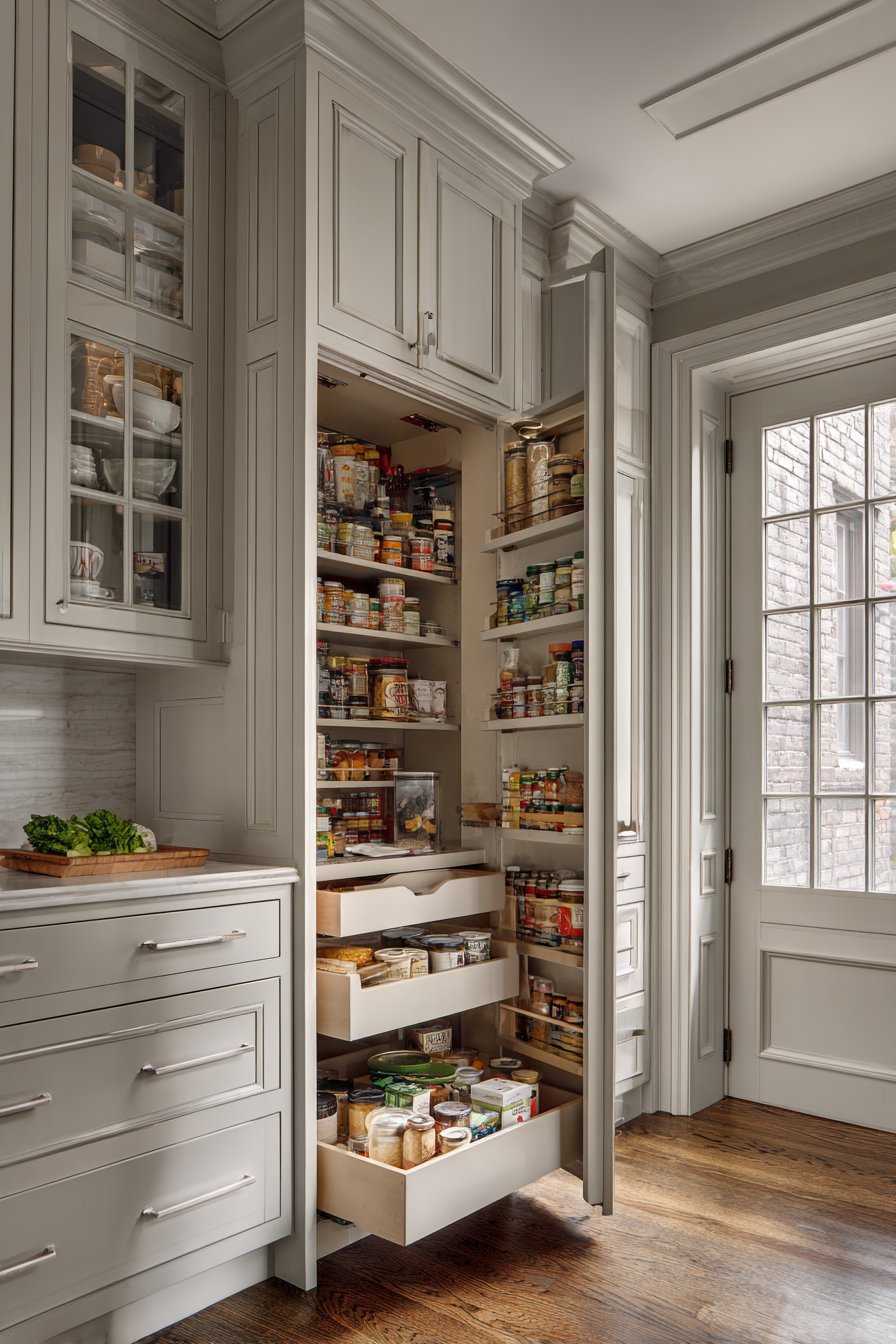 Cohesive Flow: Kitchen to Breakfast Nook in Harmonious Grey