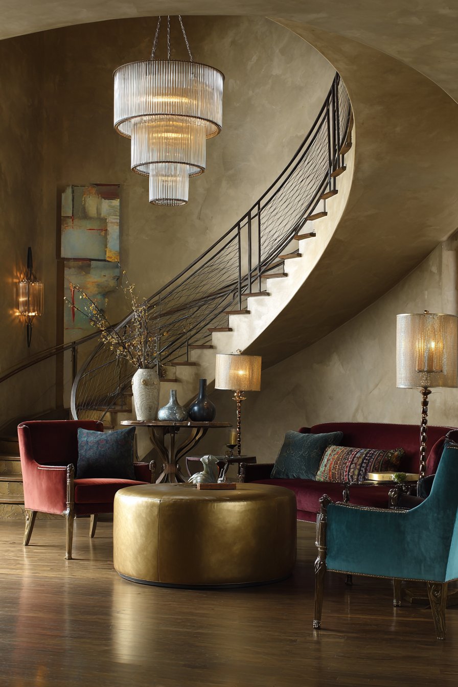 Grand Entrance: The Curved Staircase Statement