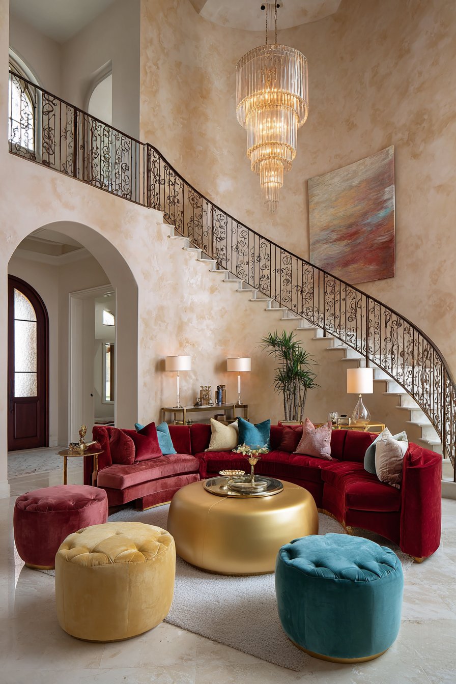Grand Entrance: The Curved Staircase Statement