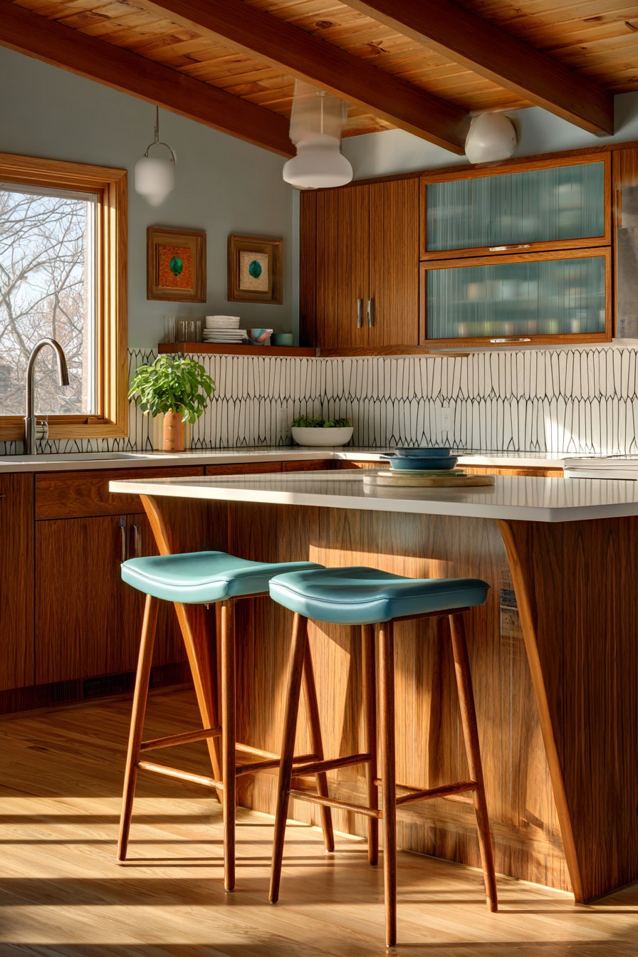 Peninsula Efficiency with Frosted Glass Details