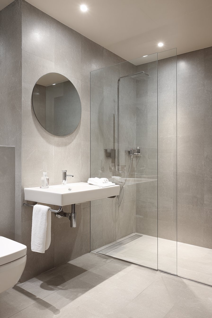 Wet Room Openness and Material Continuity