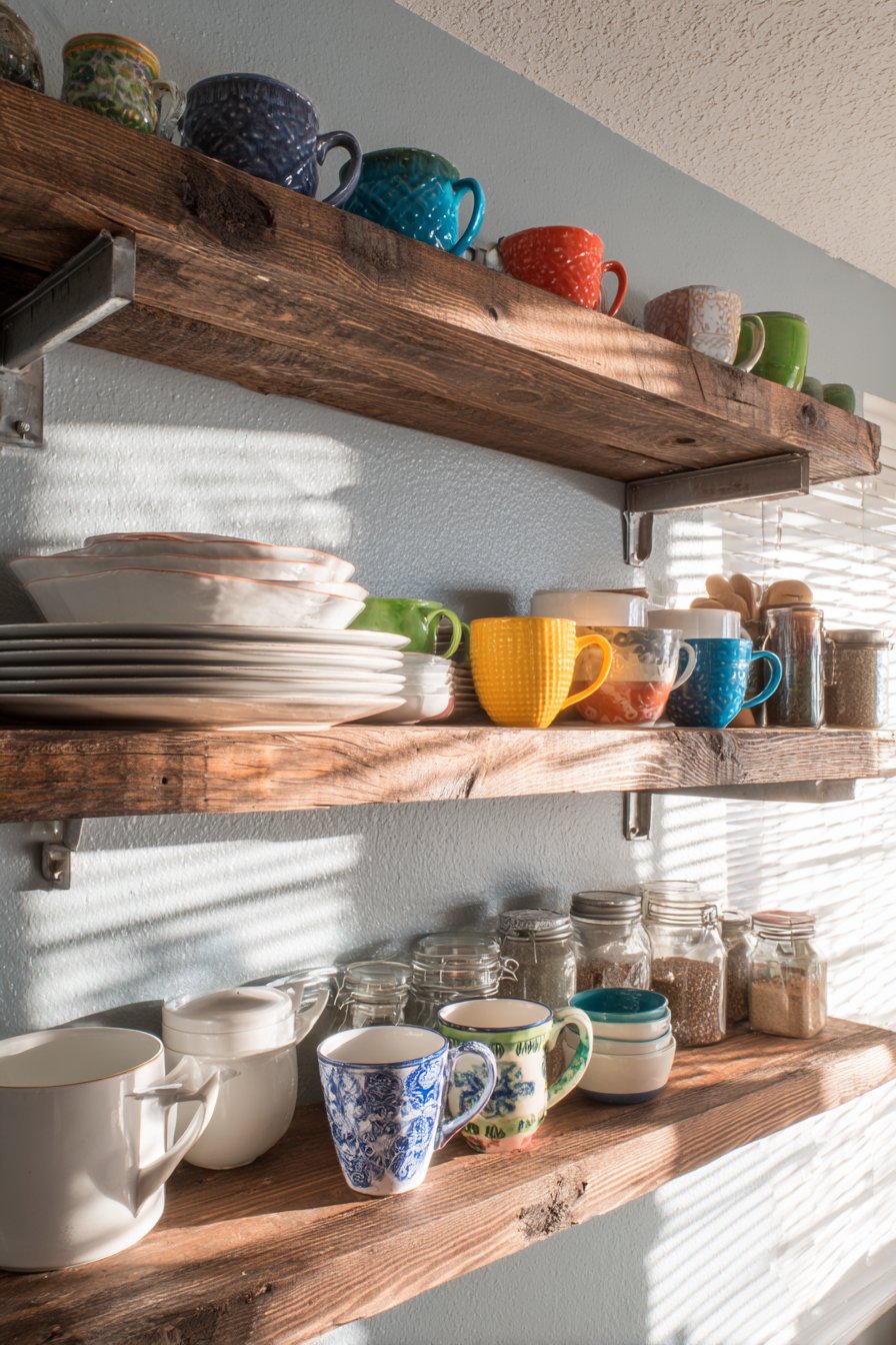 Budget-Friendly DIY Charm with Pine Board Shelves