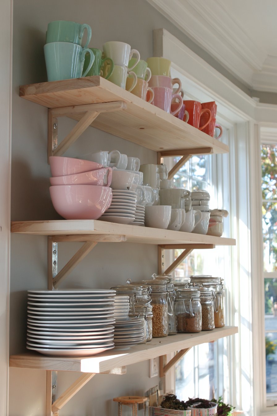Budget-Friendly DIY Charm with Pine Board Shelves