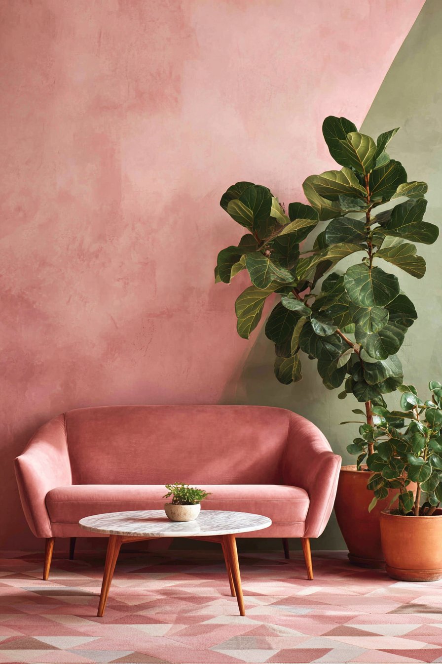 Mid-Century Modern with Pistachio and Rose Pink