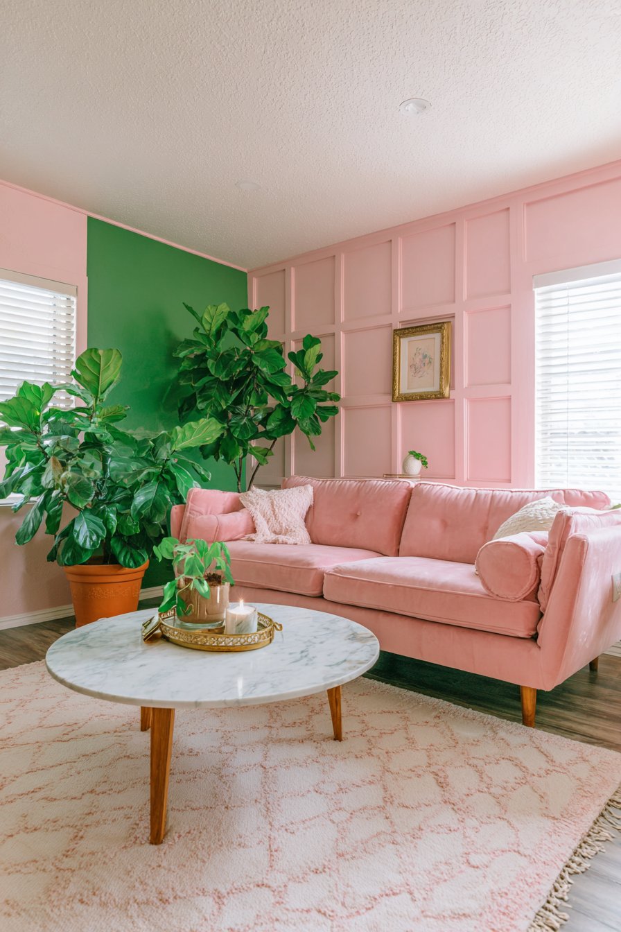 Mid-Century Modern with Pistachio and Rose Pink