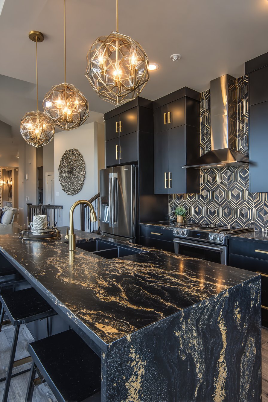 Bold Black and Brass Drama