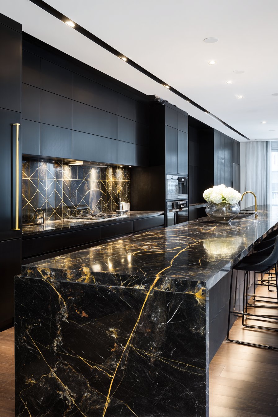 Bold Black and Brass Drama