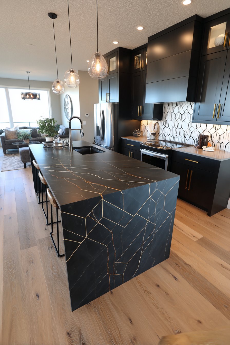 Bold Black and Brass Drama