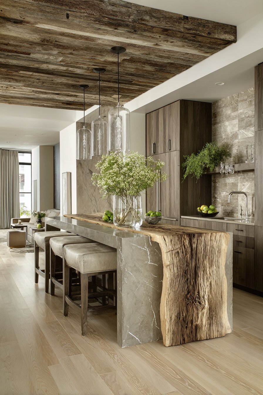 Sustainable Modern Kitchen with Reclaimed Materials