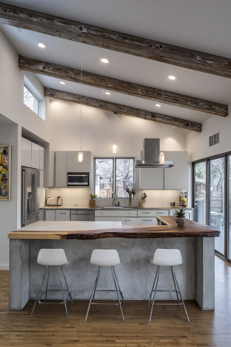 Sustainable Modern Kitchen with Reclaimed Materials