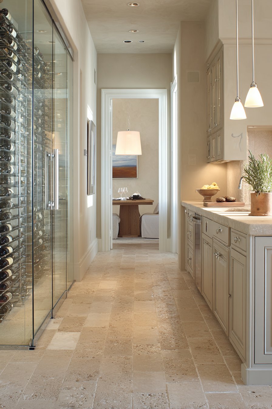  Wine Cellar Integration with Limestone Warmth