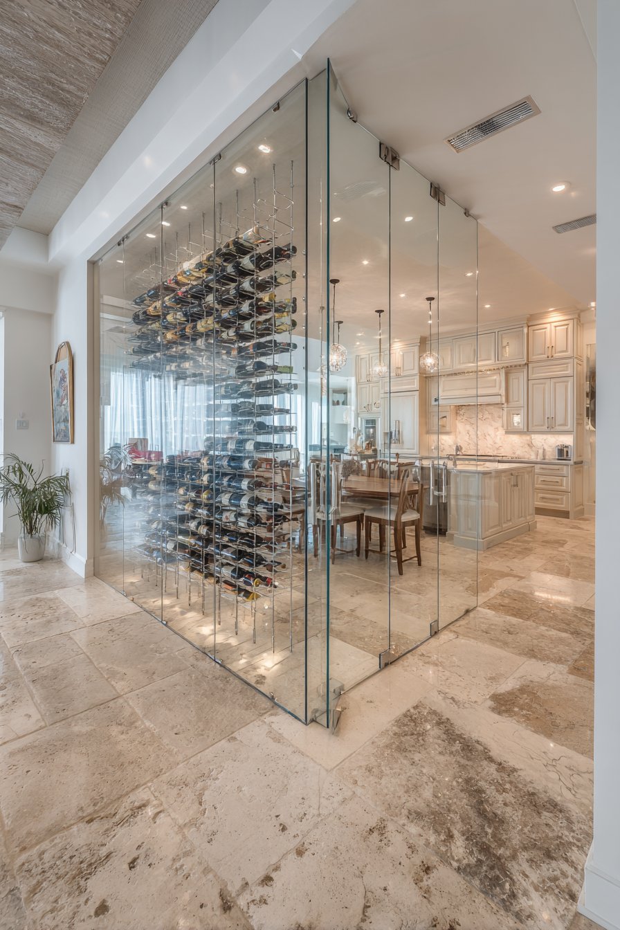  Wine Cellar Integration with Limestone Warmth