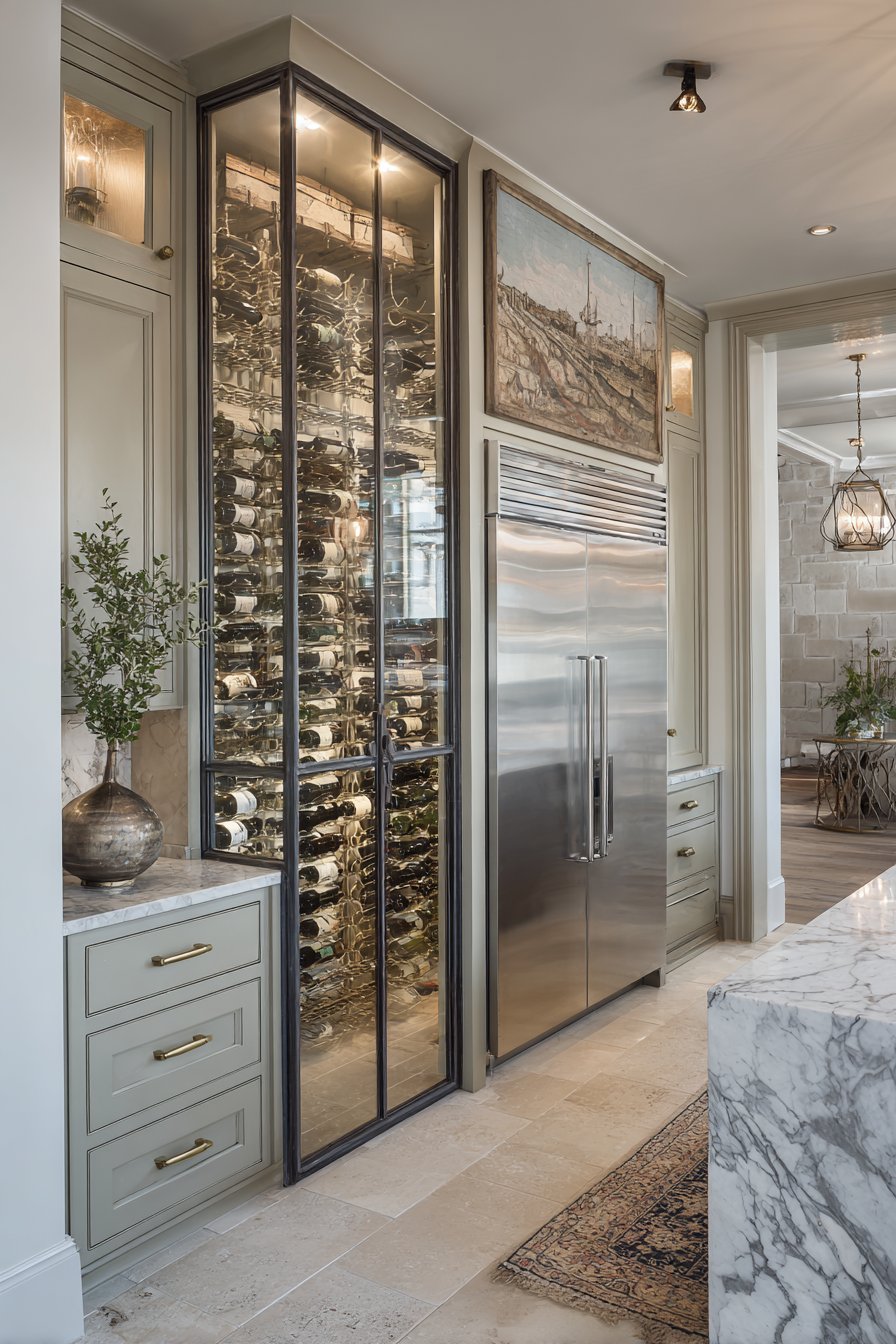  Wine Cellar Integration with Limestone Warmth