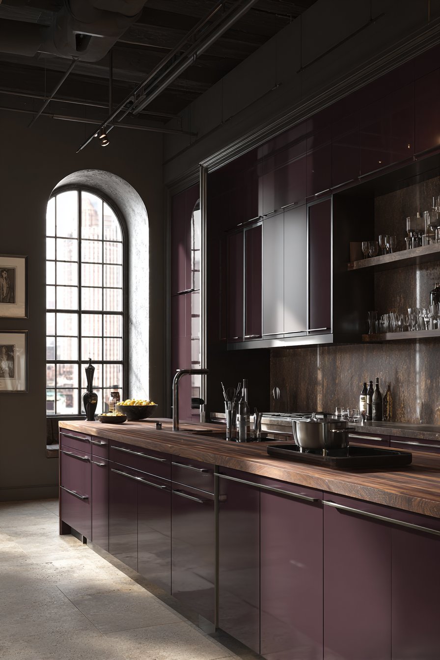 Dramatic Black Ceiling with Bold Color Blocking