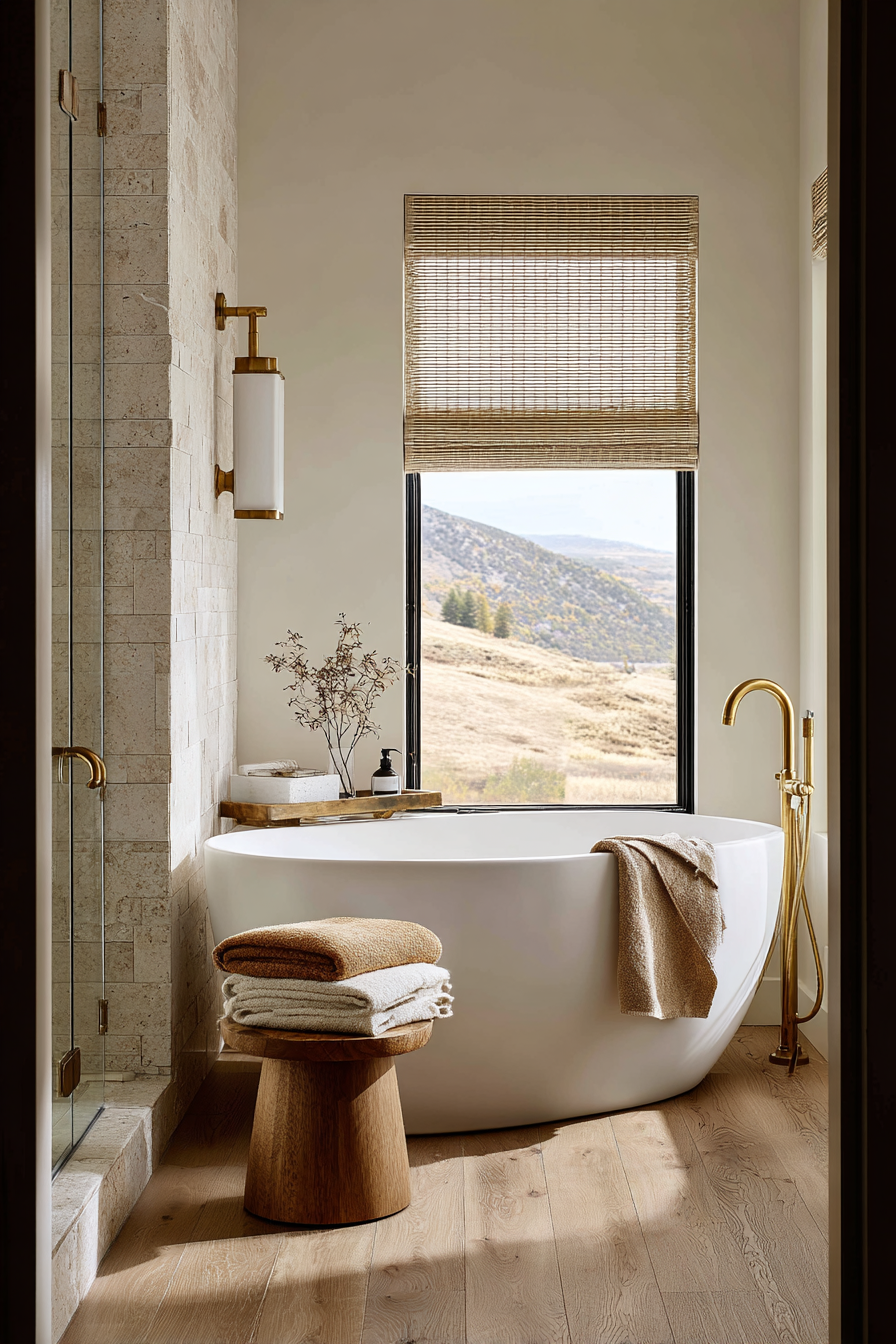 Limestone Spa Retreat with Bamboo-Filtered Light