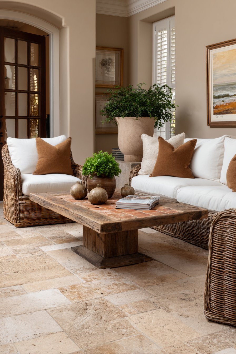 Eclectic Mix of Natural Materials and Earth Tones