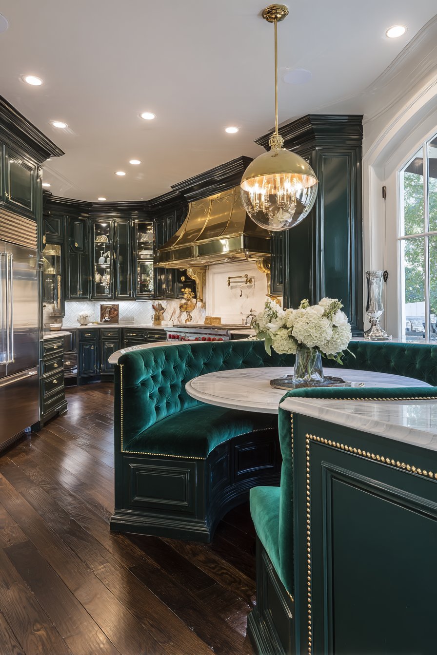 Transitional Forest Green Velvet Sophistication