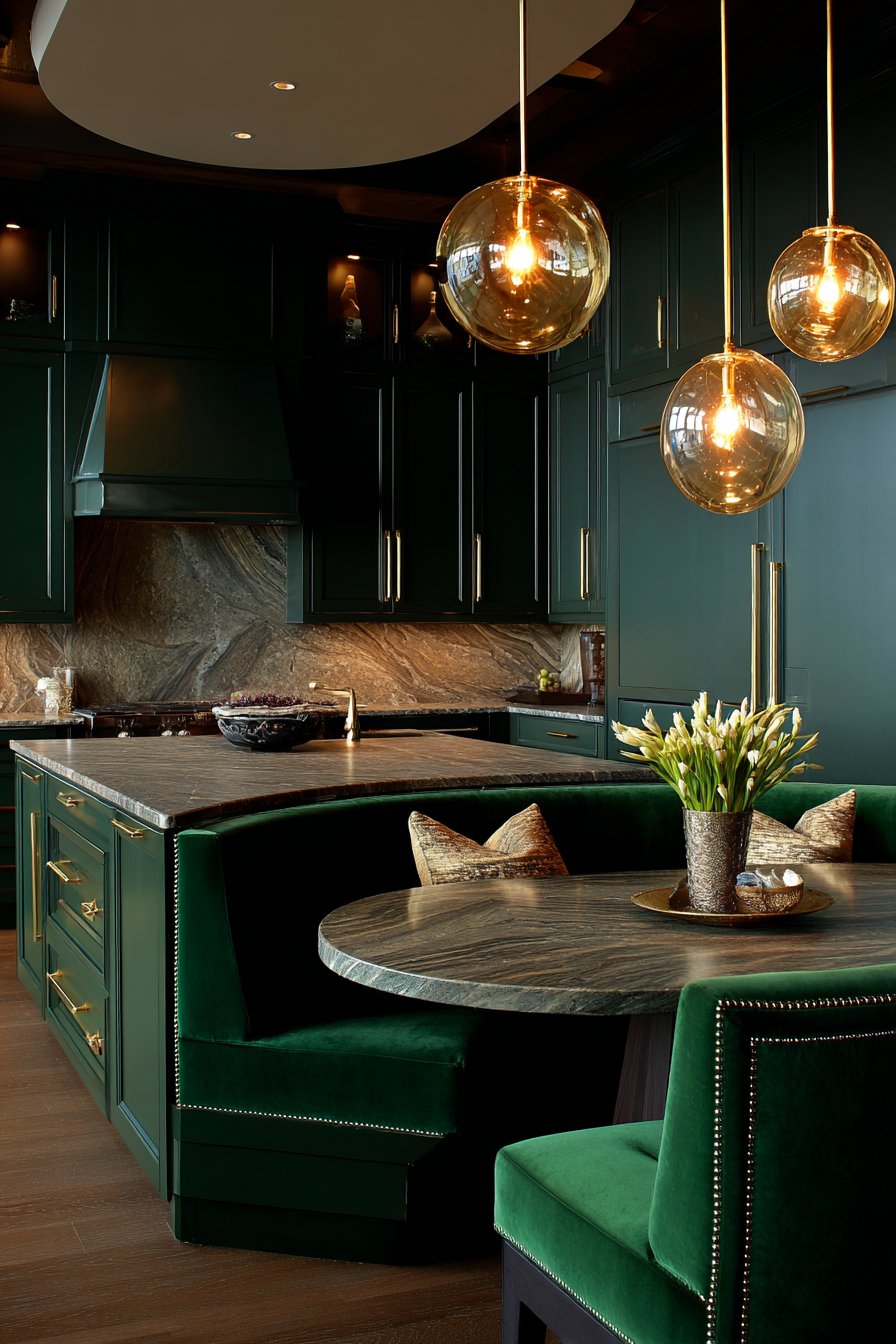 Transitional Forest Green Velvet Sophistication
