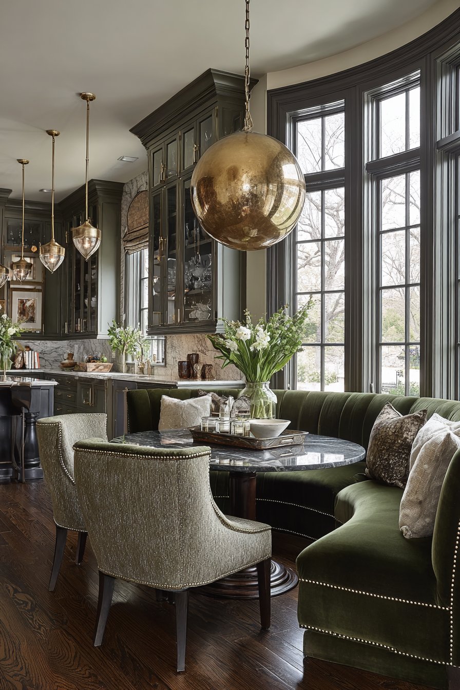 Transitional Forest Green Velvet Sophistication