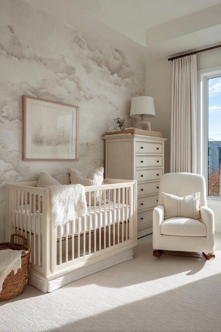 Serene Nursery with Whimsical White Touches