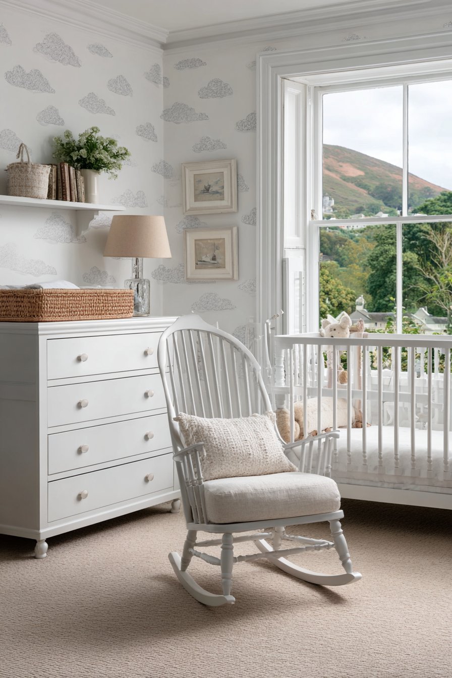 Serene Nursery with Whimsical White Touches