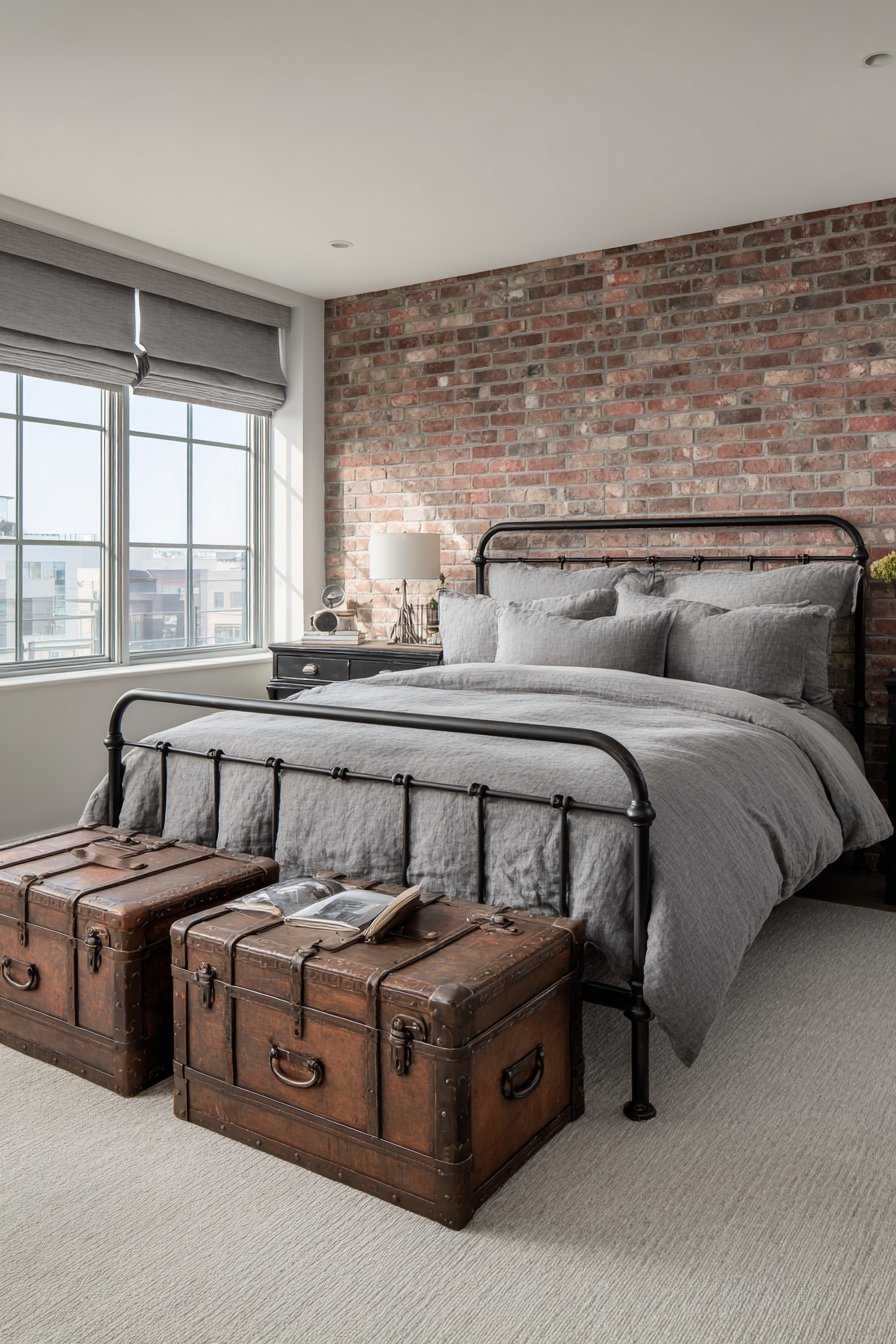Industrial-Modern Master Bedroom with Character