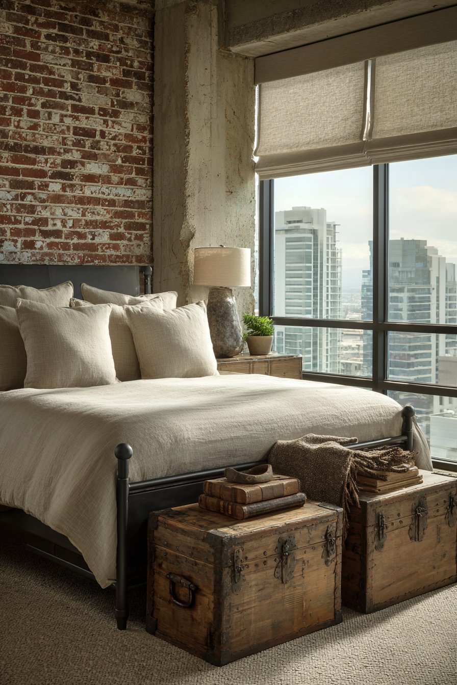 Industrial-Modern Master Bedroom with Character