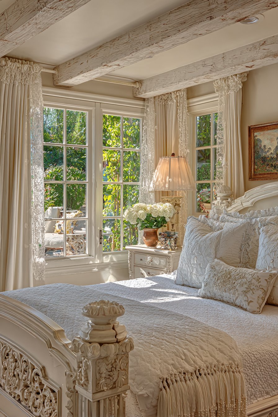  French Country Elegance with Carved White Romance