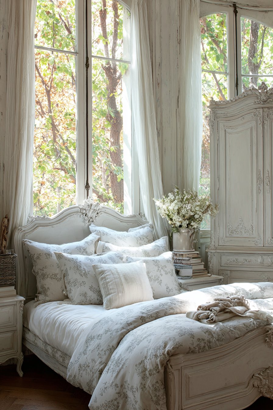  French Country Elegance with Carved White Romance