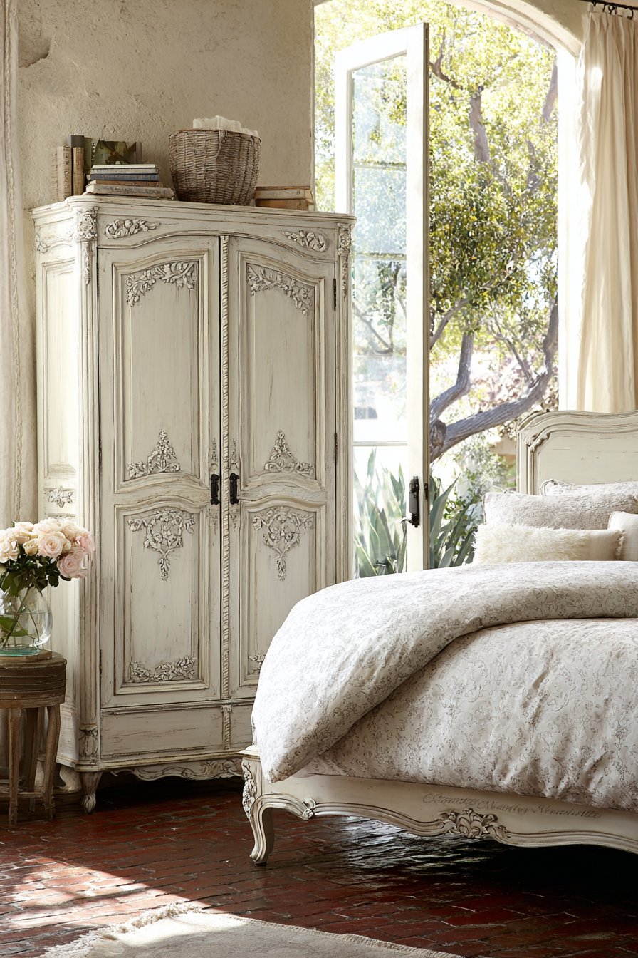  French Country Elegance with Carved White Romance