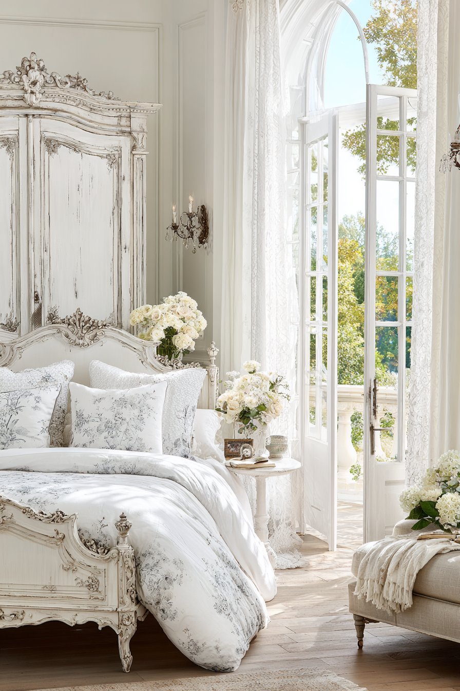  French Country Elegance with Carved White Romance