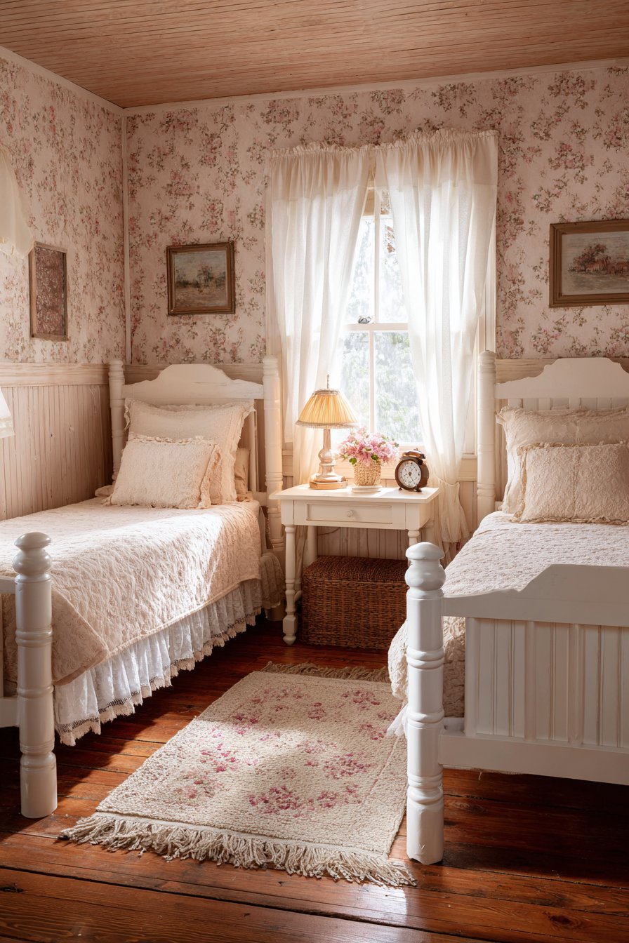 Cottage-Style Nurturing Shared Bedroom