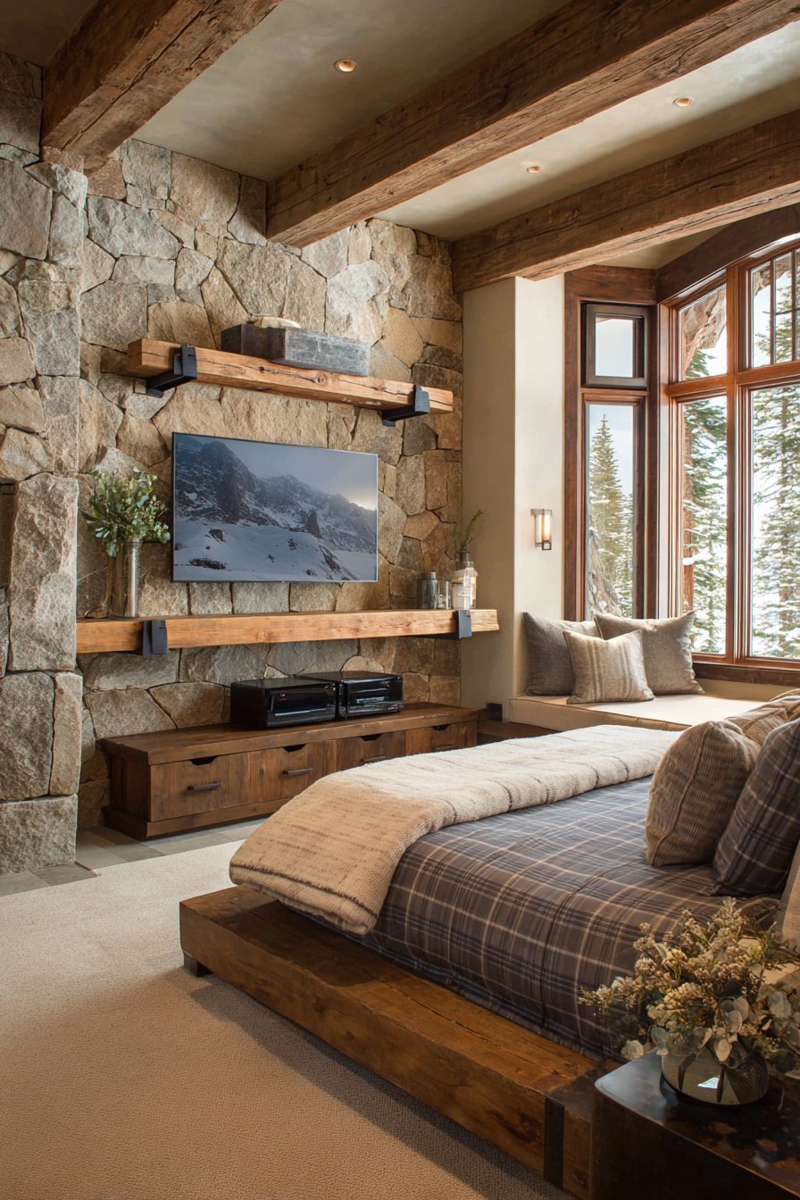 Rustic Stone and Reclaimed Wood